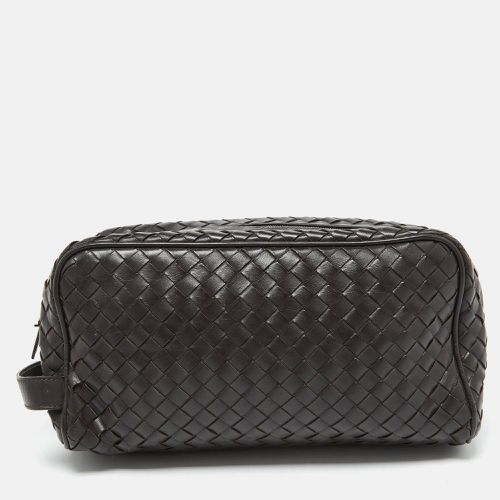 Bottega Veneta Dark Brown Intrecciato Leather Travel Pouch - Bottega Veneta - Modalova