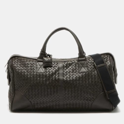 Bottega Veneta Dark Brown Intrecciato Leather Duffle Bag - Bottega Veneta - Modalova