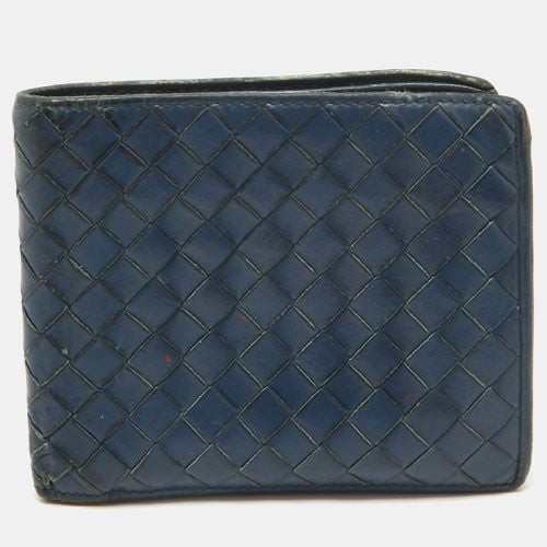 Dark Intrecciato Leather Bifold Wallet - Bottega Veneta - Modalova