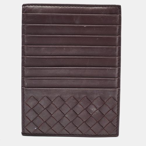 Bottega Veneta Dark Burgundy Intrecciato Leather Card Holder - Bottega Veneta - Modalova