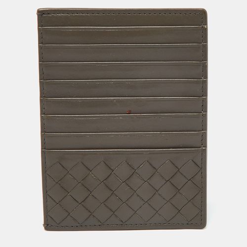 Bottega Veneta Grey Intrecciato Leather Zip Card Holder - Bottega Veneta - Modalova