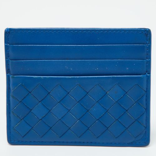 Bottega Veneta Blue Intrecciato Leather Card Holder - Bottega Veneta - Modalova