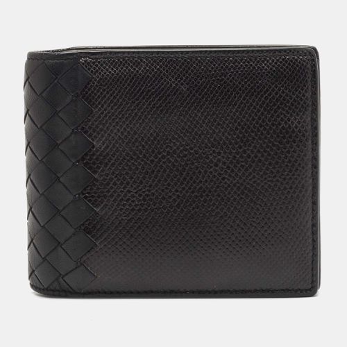 Bottega Veneta Black Intrecciato Karung and Leather Bifold Wallet - Bottega Veneta - Modalova