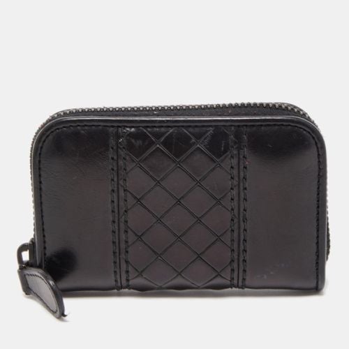 Bottega Veneta Black Intrecciato Leather Zip Coin Purse - Bottega Veneta - Modalova