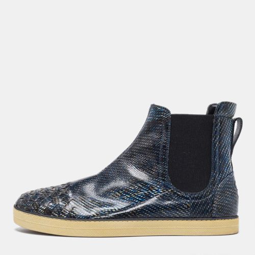 Bottega Veneta Navy Blue Karung Chelsea Boots Size 39 - Bottega Veneta - Modalova