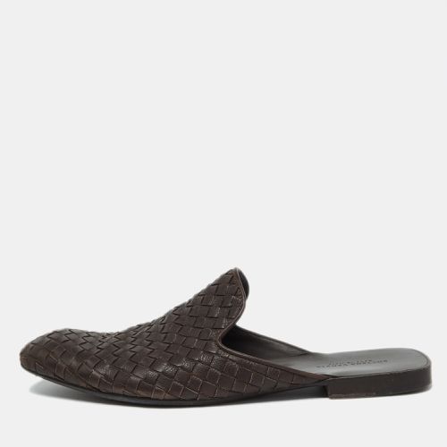 Bottega Veneta Brown Intrecciato Leather Fiandra Flat Mules Size 41 - Bottega Veneta - Modalova