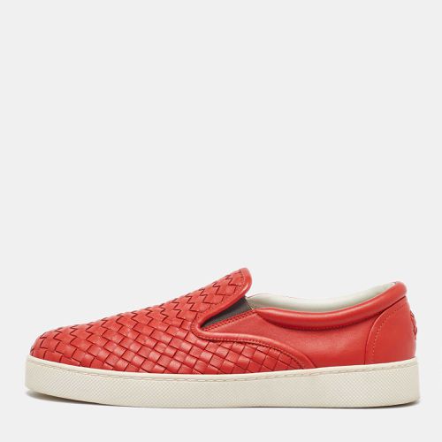 Bottega Veneta Orange Intrecciato Leather Slip On Sneakers Size 43 - Bottega Veneta - Modalova