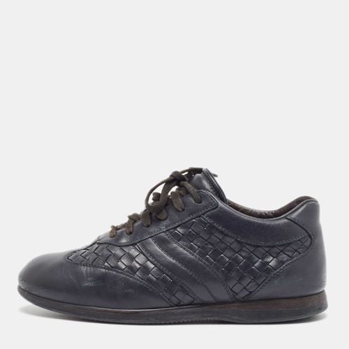 Bottega Veneta Navy Blue Intrecciato Lace Up Sneakers Size 41 - Bottega Veneta - Modalova