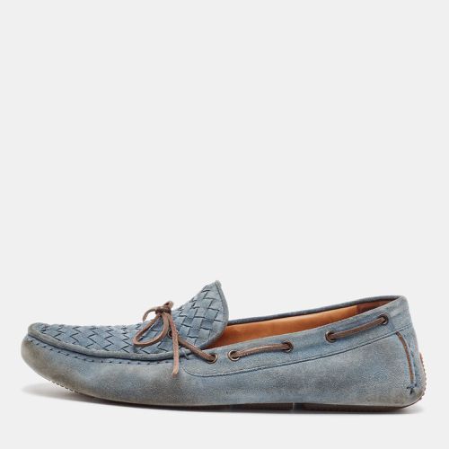 Bottega Veneta Blue Suede Intrecciato Loafers Size 44 - Bottega Veneta - Modalova