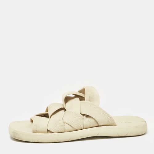 Bottega Veneta Cream Intrecciato Fabric Slide Sandals Size 40 - Bottega Veneta - Modalova