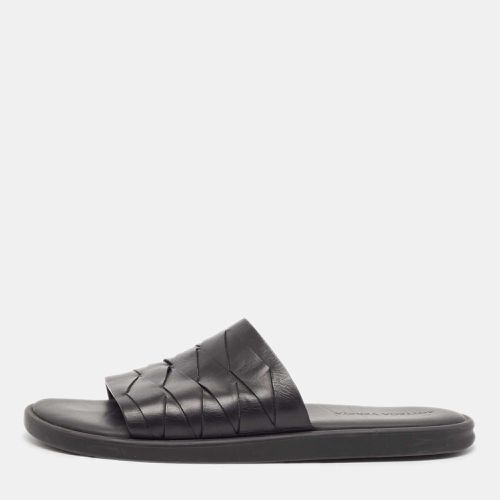 Bottega Veneta Black Leather Flat Slides Size 44 - Bottega Veneta - Modalova