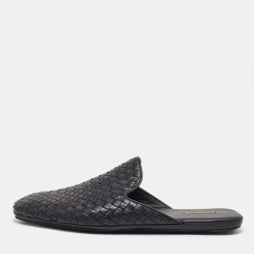 Bottega Veneta Black Intrecciato Leather Fiandra Flat Mules Size 44 - Bottega Veneta - Modalova