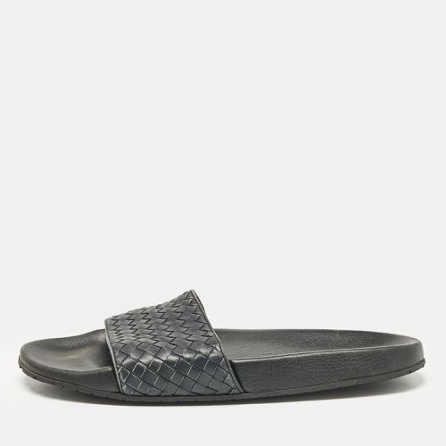 Bottega Veneta Black Intrecciato Leather Lake Slide Sandals Size 46 - Bottega Veneta - Modalova