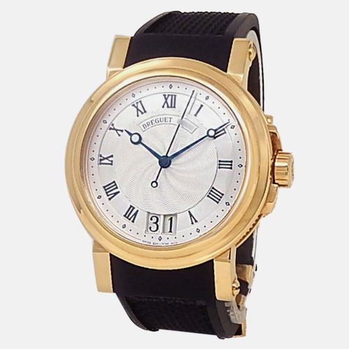 Breguet Marine Big Date 5817BA/12/9V8 Automatic Silver 18K Yellow Gold Men’s Wristwatch 39 mm - Breguet - Modalova