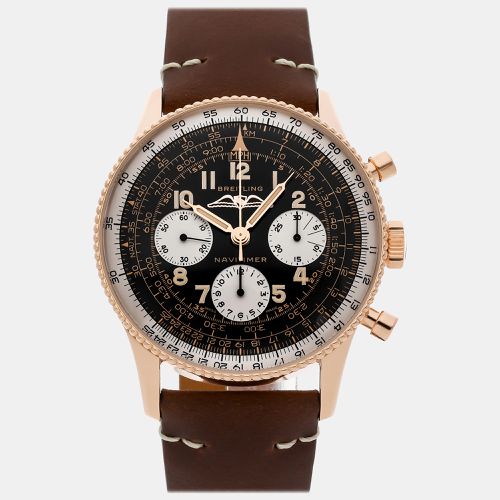 Breitling Black 18k Rose Gold Navitimer RB0910371B1X1 Manual Winding Men's Wristwatch 41 mm - Breitling - Modalova