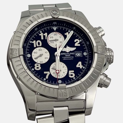 Breitling Super Avenger A13370 Automatic Black Stainless Steel Men's Wristwatch 48 mm - Breitling - Modalova