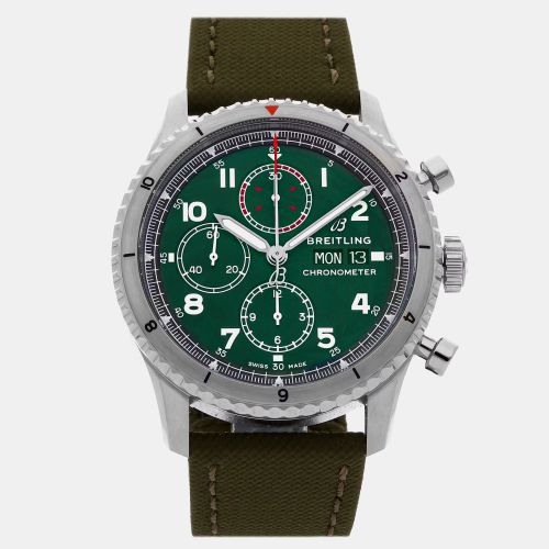 Pre-Owned Breitling Aviator 8 Chronograph Curtiss Warhawk A133161A1L1X2 Green Automatic Stainless Steel Men's Wristwatch 43 MM - Breitling - Modalova