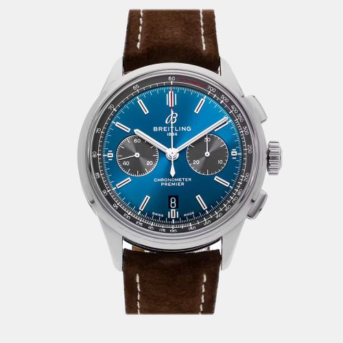 Breitling Blue Stainless Steel Premier AB0118A61C1X1 Automatic Men's Wristwatch 42 mm - Breitling - Modalova