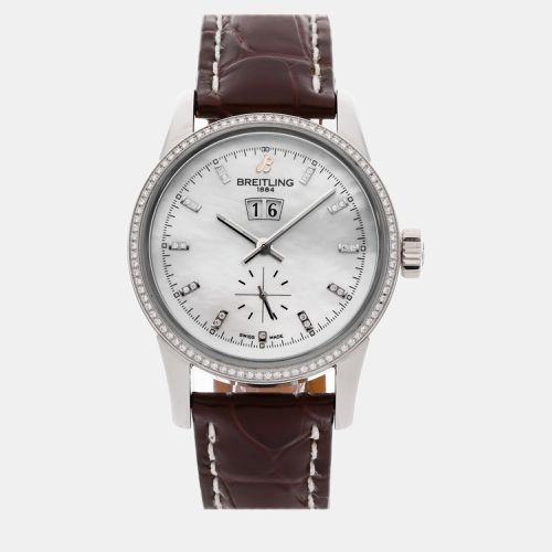 Breitling White Shell Stainless Steel Transocean A1631053/A765 Automatic Men's Wristwatch 38 mm - Breitling - Modalova