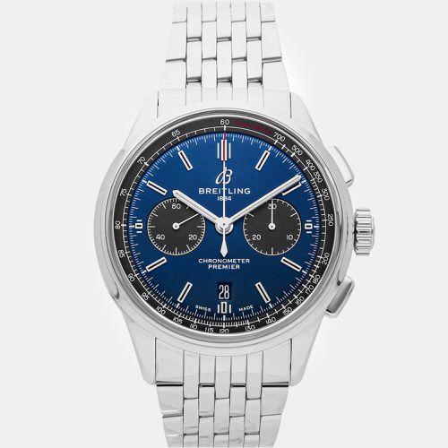 Breitling Blue Stainless Steel Premier AB0118A61C1A1 Automatic Men's Wristwatch 42 mm - Breitling - Modalova