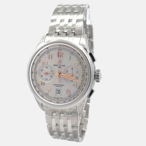 Breitling Premier AB0145211G1A1 Automatic Cream Stainless Steel Men’s Wristwatch 42 mm - Breitling - Modalova