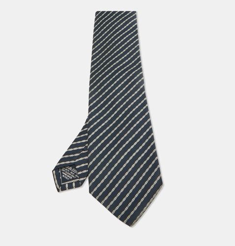 Brioni Navy Blue Striped Silk Traditional Tie - Brioni - Modalova