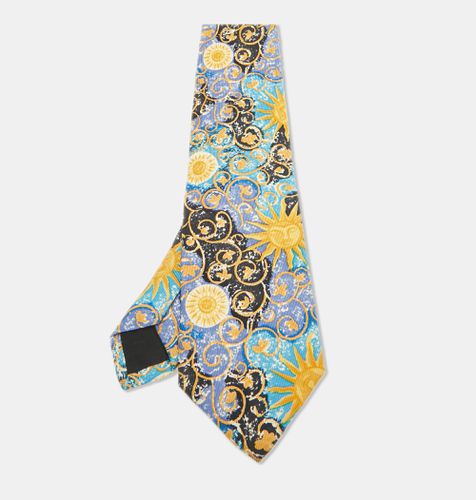 Brioni Vintage Blue/Yellow Printed Silk Traditional Tie - Brioni - Modalova