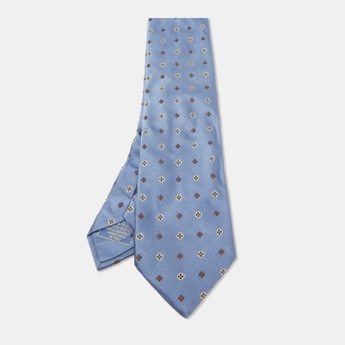 Brioni Blue Floral Jacquard Silk Traditional Tie - Brioni - Modalova