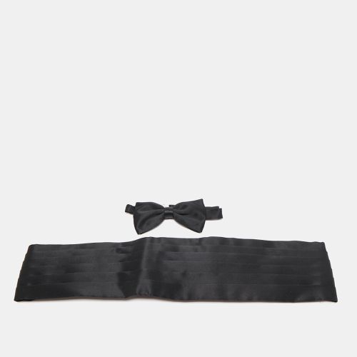 Brioni Black Silk Cummerbund and Bow Tie Set XXL - Brioni - Modalova