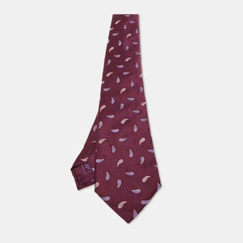 Brioni Burgundy Paisley Silk Traditional Tie - Brioni - Modalova