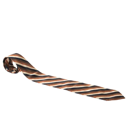 Brioni Vintage Multicolor Striped Jacquard Silk Tie - Brioni - Modalova