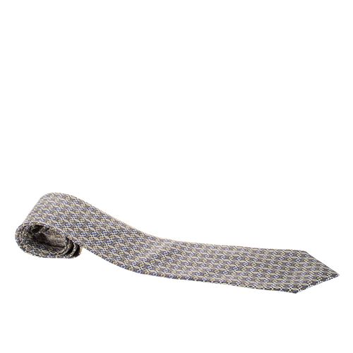 Brioni Multicolor Lattice Foil Print Traditional Silk Tie - Brioni - Modalova