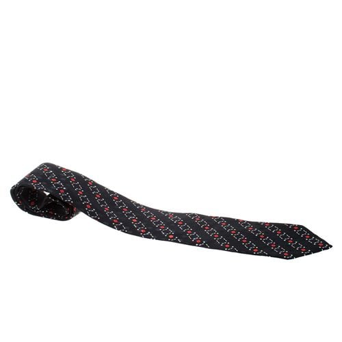 Brioni Black Geometirc Print Silk Traditional Tie - Brioni - Modalova