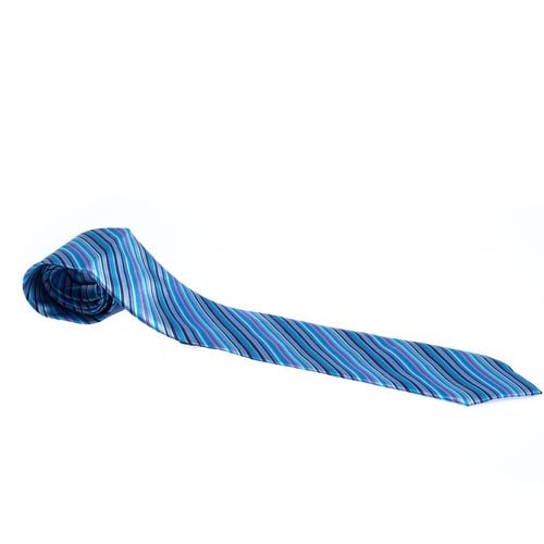 Brioni Blue & Purple Diagonal Striped Silk Tie - Brioni - Modalova