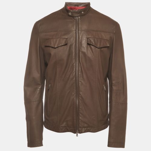 Leather Zip-Up Biker Jacket L - Brunello Cucinelli - Modalova