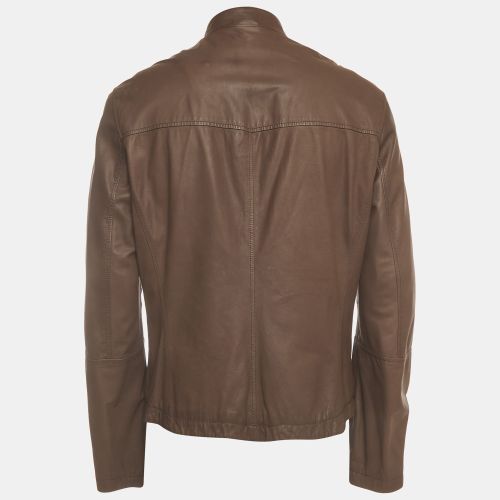 Leather Zip-Up Biker Jacket L - Brunello Cucinelli - Modalova