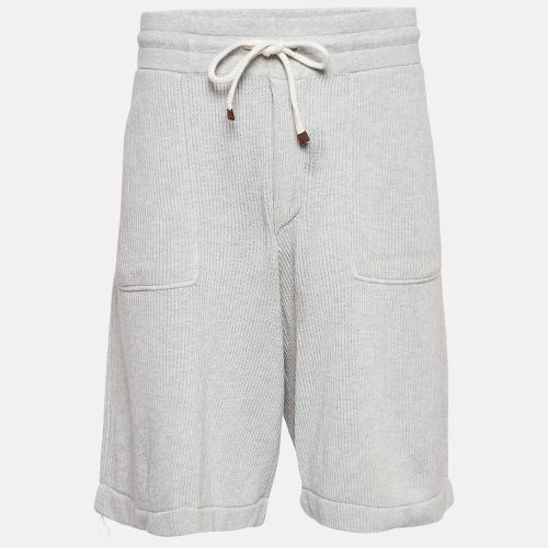 Brunello Cucinelli Grey Cotton Rib Knit Shorts XXL - Brunello Cucinelli - Modalova