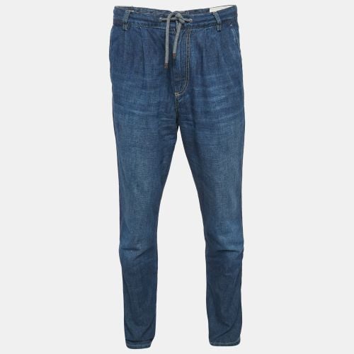 Brunello Cucinelli Navy Blue Faded Denim Leisure Fit Jeans S Waist" - Brunello Cucinelli - Modalova