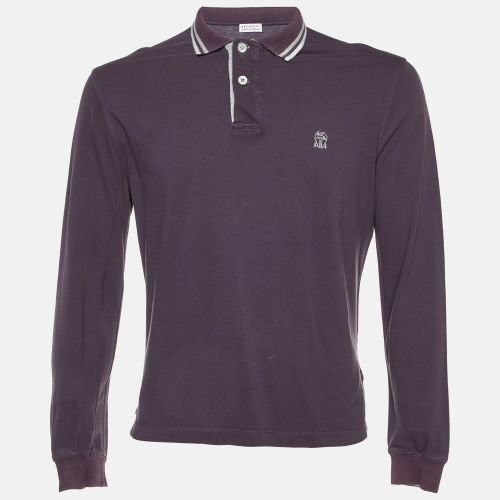 Brunello Cucinelli Purple Cotton Long Sleeve Polo T-Shirt M - Brunello Cucinelli - Modalova