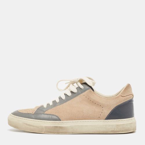 Brunello Cucinelli Beige/Grey Leather and Suede Lace Up Sneakers Size 41 - Brunello Cucinelli - Modalova