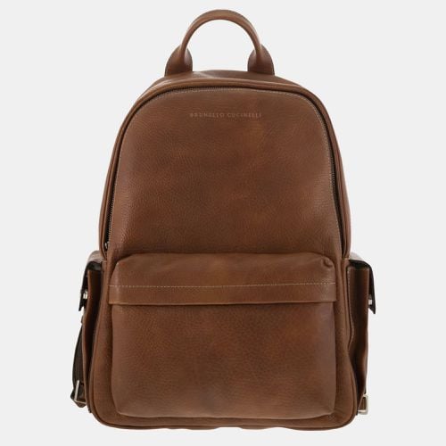 Grained Calfskin Backpack - Brunello Cucinelli - Modalova