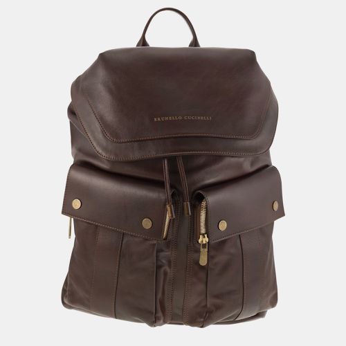 Leather Backpack - Brunello Cucinelli - Modalova