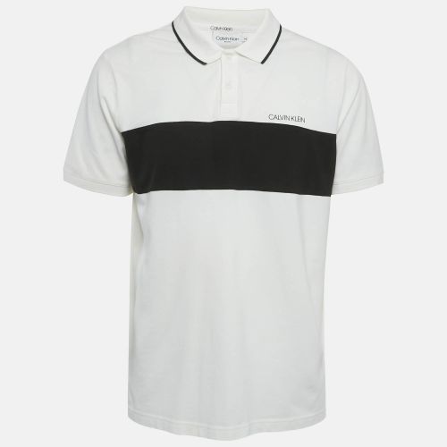 Calvin Klein White Logo Applique Cotton Slim Fit Polo T-Shirt XXL - Calvin Klein - Modalova