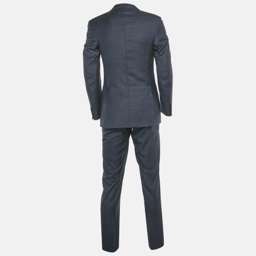Canali Navy Blue Wool Pants Suit L - Canali - Modalova
