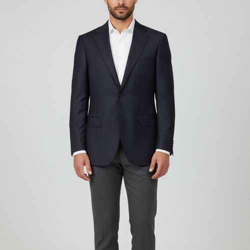 Stripe Wool Single Breasted Blazer L - Canali - Modalova