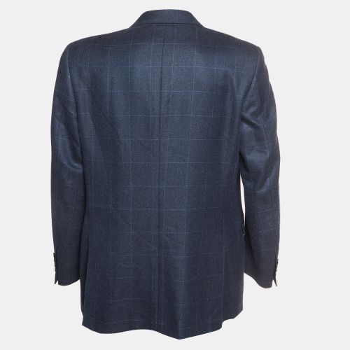 Check Pattern Wool Blend Single Breasted Blazer XL - Canali - Modalova