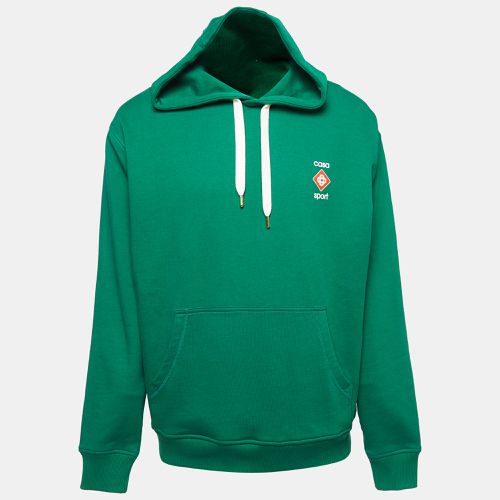 Casablanca Tennis Club Green Logo Print Organic Cotton Hoodie L - Casablanca - Modalova