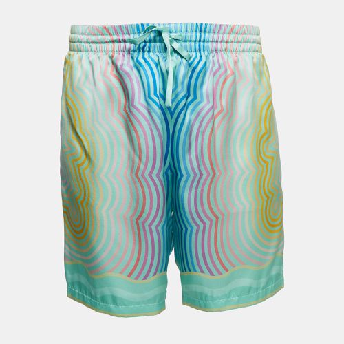 Casablanca Blue Printed Satin Silk Masao San Shorts L - Casablanca - Modalova