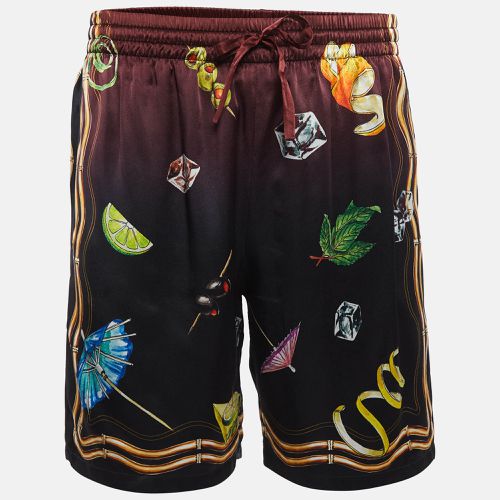 Casablanca Club Black Print Silk Sunset Shorts M - Casablanca - Modalova