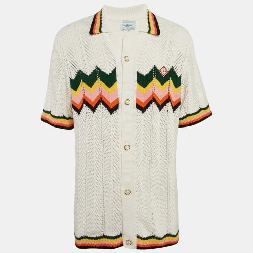 Striped Crochet Short Sleeve Shirt L - Casablanca - Modalova